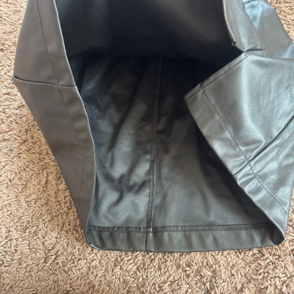 RD Style BP Black Faux Leather Mini Skirt Tank Top Set Outfit 2 Piece XS S - Picture 5 of 13